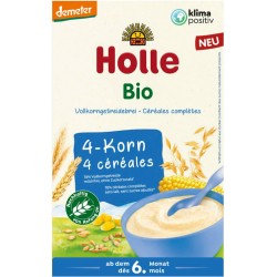 Papillas de 4 cereales integrales ecológicos, 250 g Holle